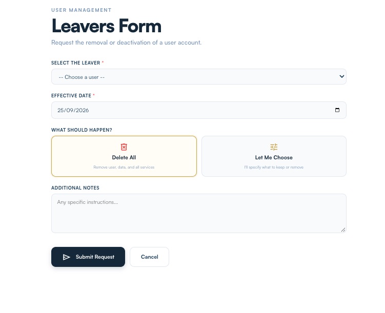 The Leavers form