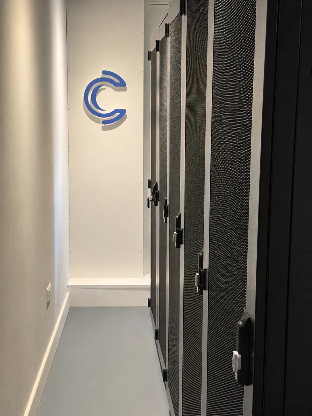Inside the We C2 IT private cloud facility — server racks